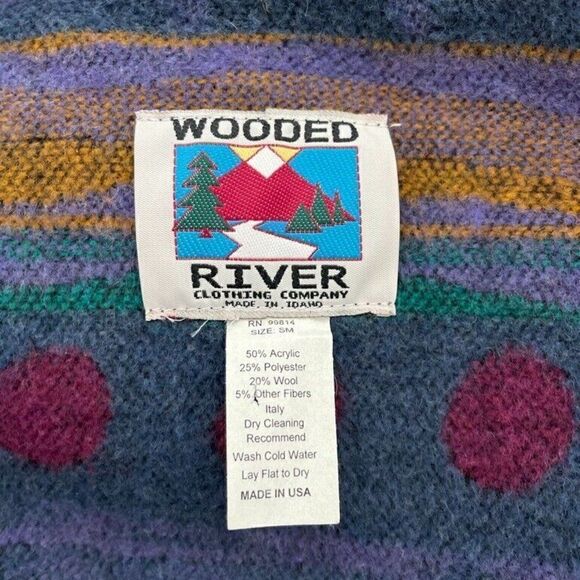 Vintage Womens Wooded River Western Bohemian Wool Blend Rodeo Blazer Jacket Sz M - Picture 7 of 7